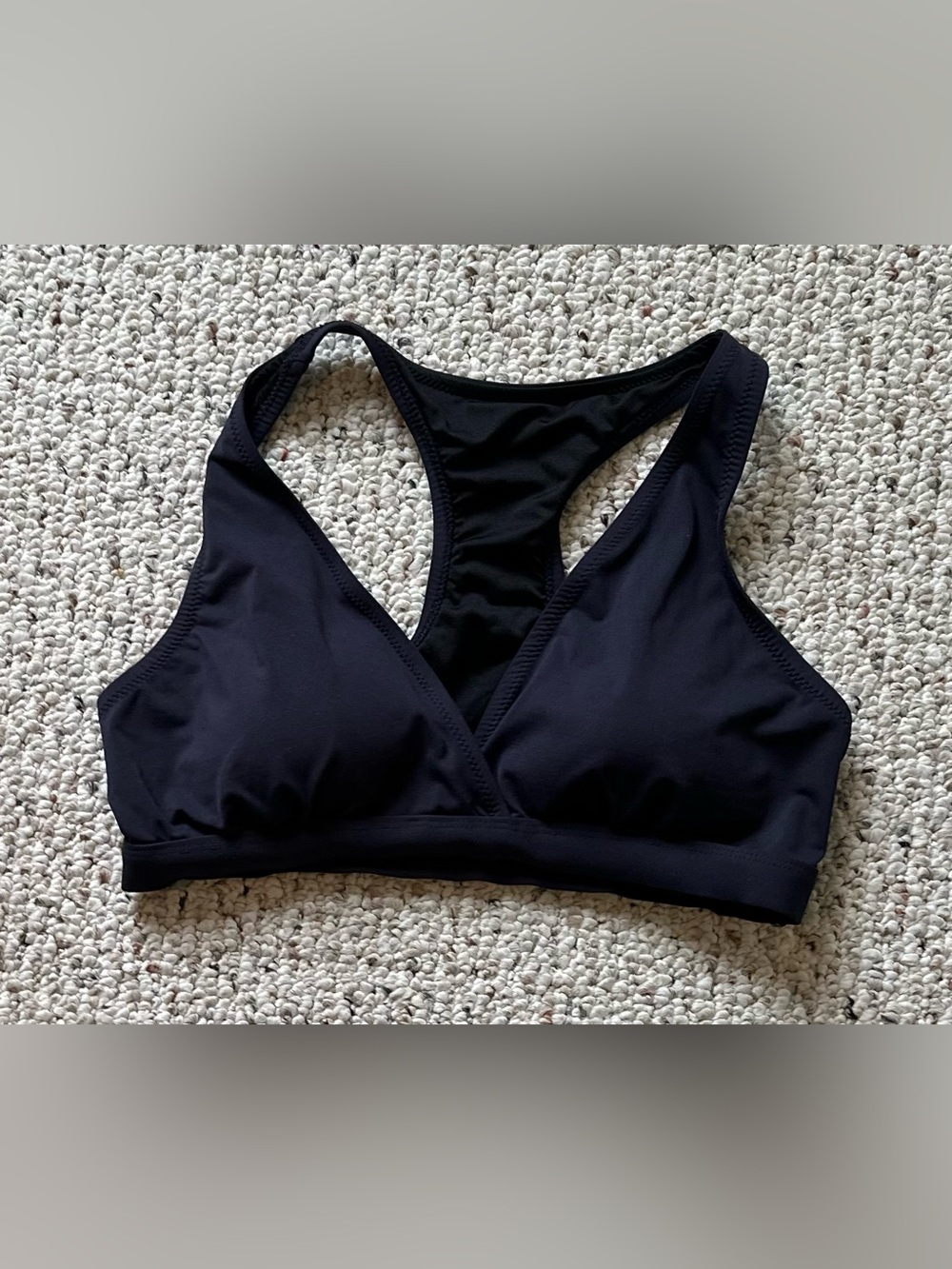 Garnet Hill Black Racerback Bathing Suit Top